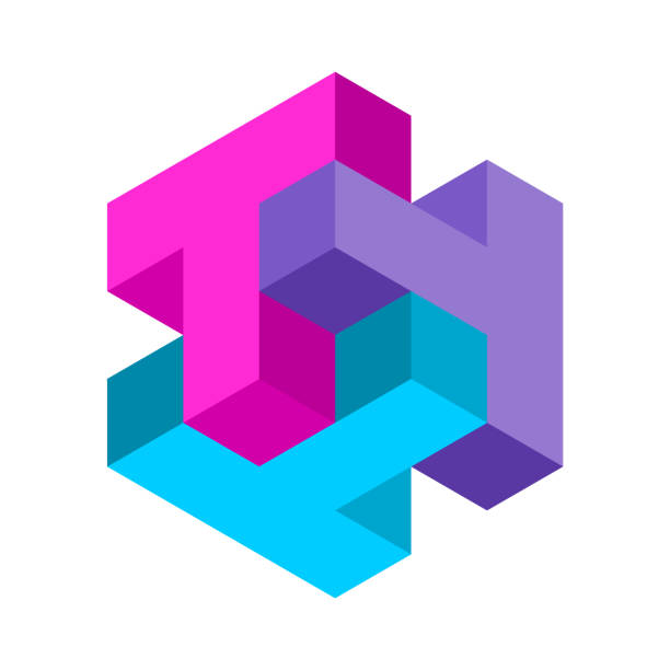 3d-logo mit drei buchstaben t. ttt akronym-logo-vorlage. - t stock-grafiken, -clipart, -cartoons und -symbole