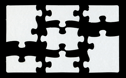 Jigsaw Puzzles isolated on black background