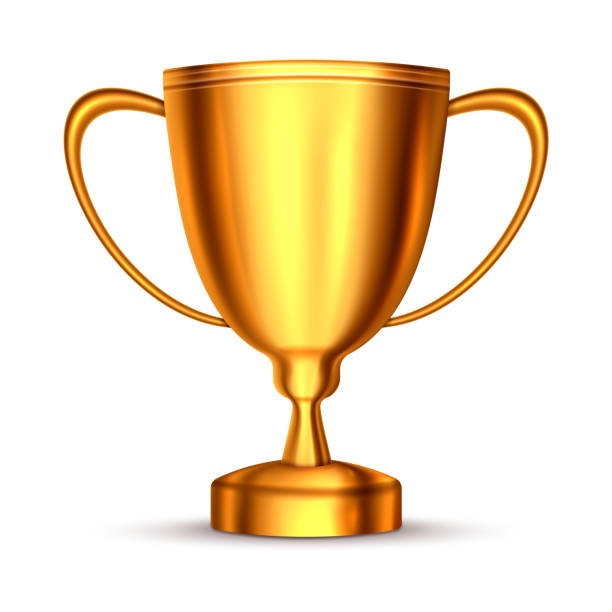 istock Realistick trophy cup. Champion trophy. Shiny golden cup. Sport award. Winner prize. Vector illustration. 1389451084