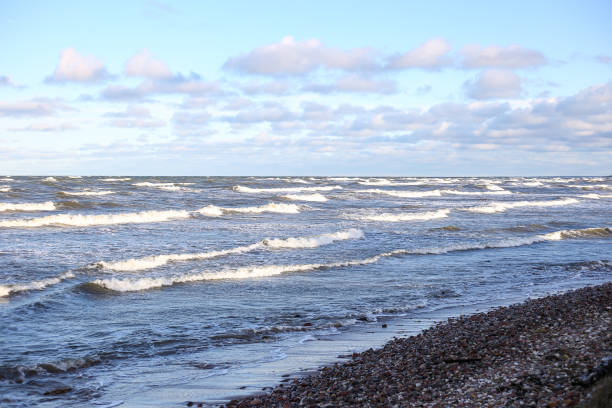 istock Baltic sea view with many waves forming. 1389453712
