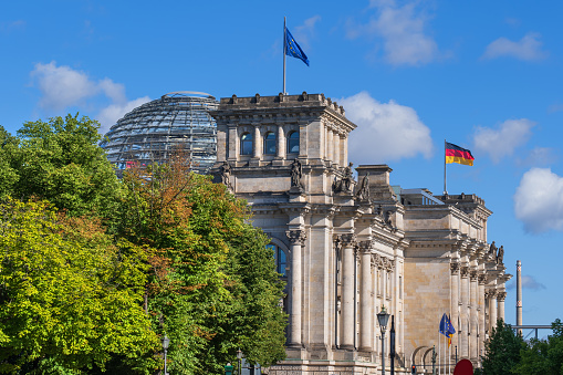 The Reichstag building in city of Berlin, Germany.