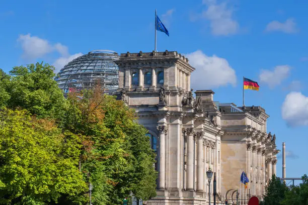 The Reichstag building in city of Berlin, Germany.