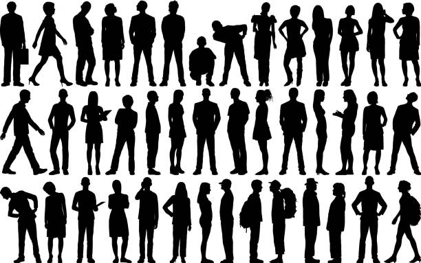 ludzie sylwetki - man silhouette stock illustrations