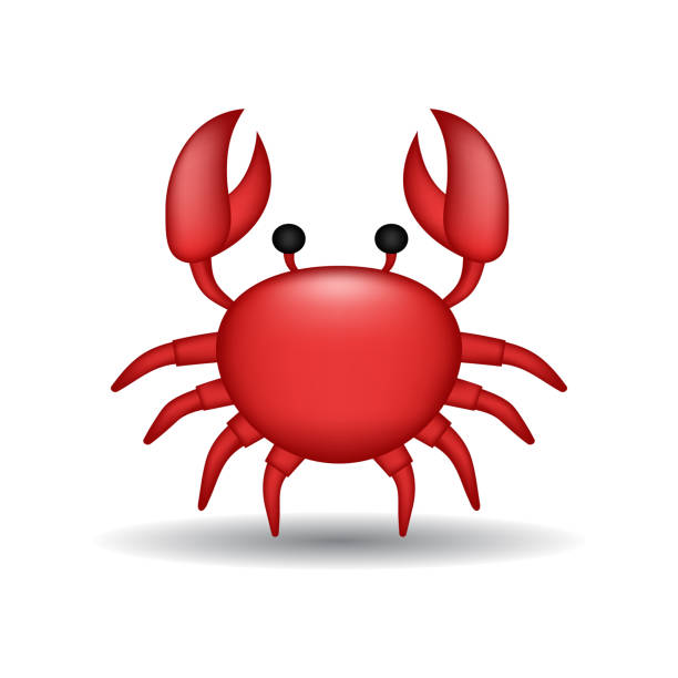 красный краб векторная эмодзи иллюстрация - crab stock illustrations