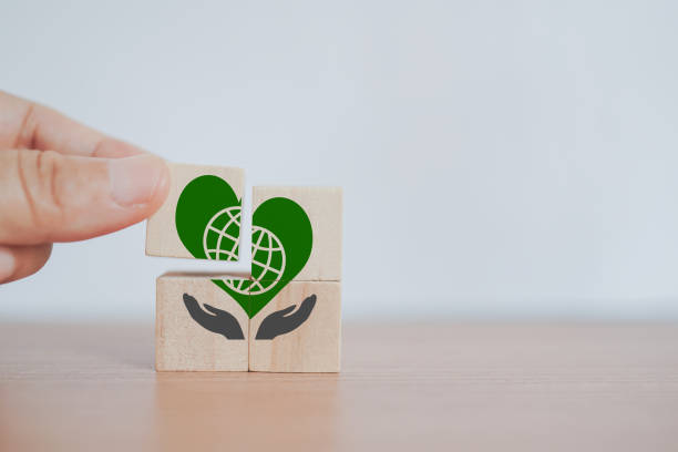 senior's hand arrange wooden cube block with earth in heart over hands icon ,CSR, eco green sustainable living, zero waste, earth day, world environment day, Social responsibility core value concept la mano de la persona mayor organiza el bloque de cubo de madera con tierra en el corazón sobre las manos icono, csr, vida ecológica sostenible, cero residuos, día de la tierra, día mundial del medio ambiente, concepto de valor central de responsabilid