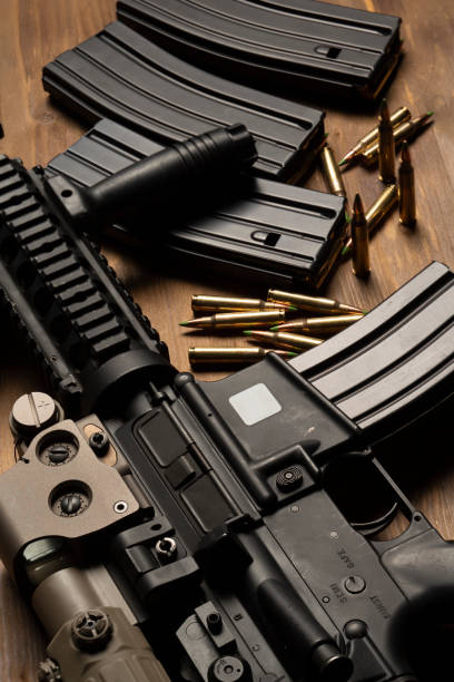 istock Rifle with optical sight and laser device 1389462835