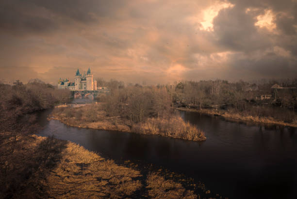 The landscape of central Poland is shown in a picturesque perspective.