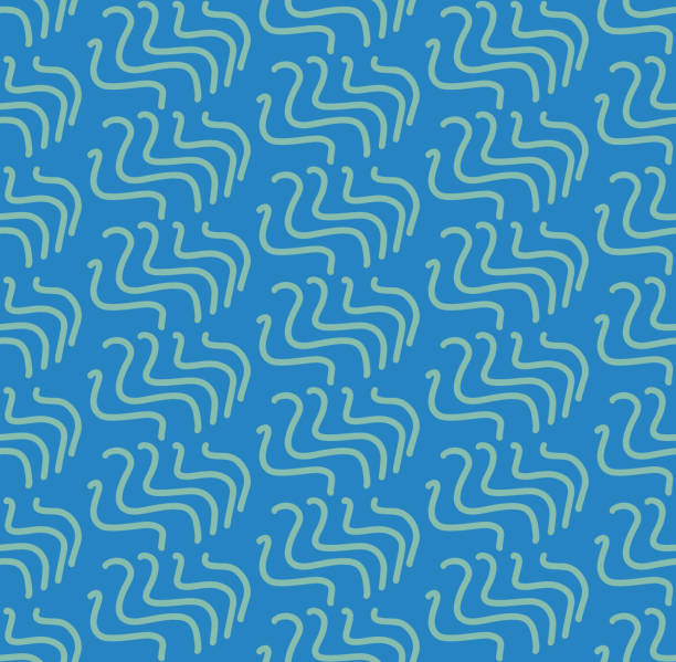 симпатичный бесшовный узор фона с нарисованными вручную простыми волновыми каракулями. детский текстильный дизайн, простой геометрически - spotify stock illustrations