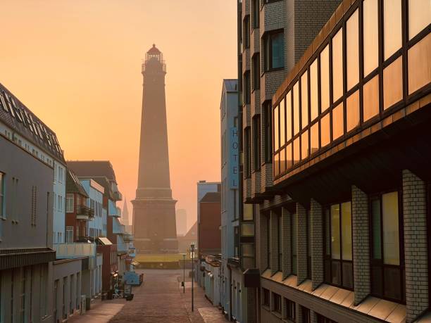 istock Lighthouse in Borkum at sunrise, Germany 1389468885