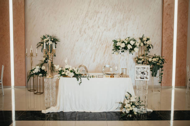 istock Wedding detail , decoration flowers, table setting. 1389474594