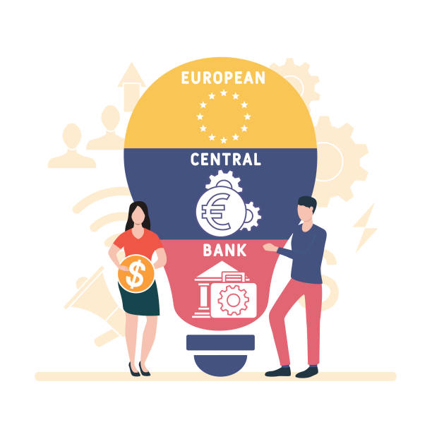 illustrazioni stock, clip art, cartoni animati e icone di tendenza di bce - banca centrale europea acronimo - bce