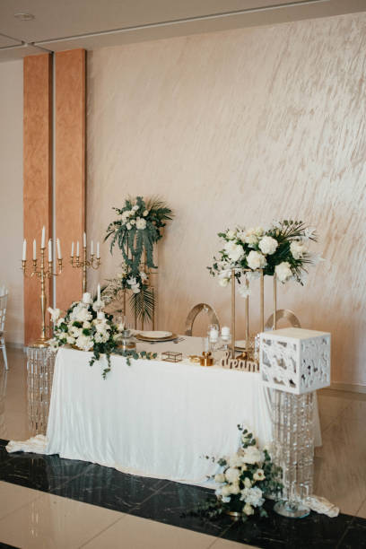 istock Wedding detail , decoration flowers, table setting. 1389474699