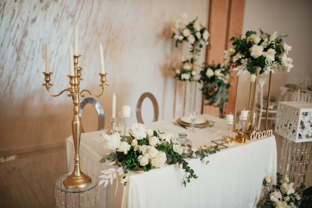 istock Wedding detail , decoration flowers, table setting. 1389474734