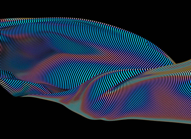 Chrome Fabric Flowing Cloth Wave, Waving Silk Flying Textile, 3d render