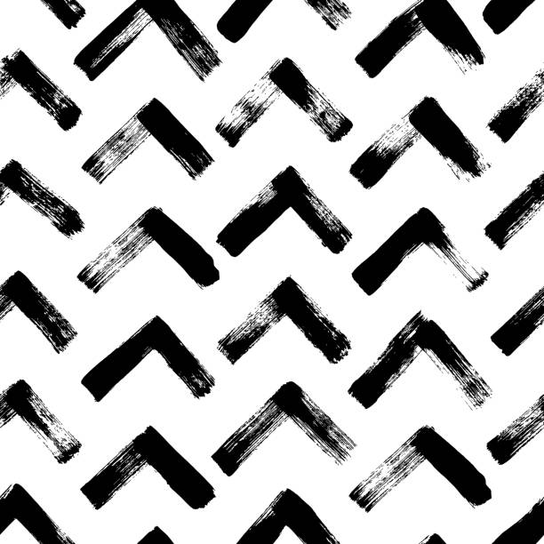ilustrações, clipart, desenhos animados e ícones de padrão de chevron preto sem emenda. - chevron pattern repetition zigzag
