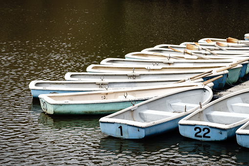 Rental Boats at boat station on the lake