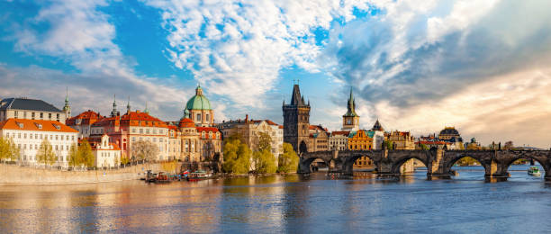 istock Prague, Czech Republic with Charles Bridge panorama 1389478150