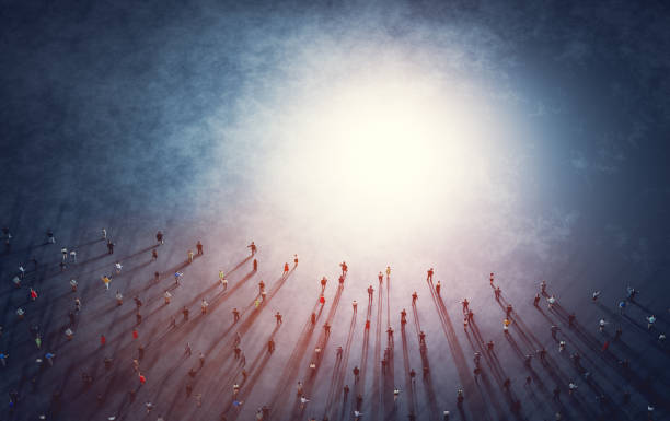 Large groups of people communicating. This is entirely 3D generated image.