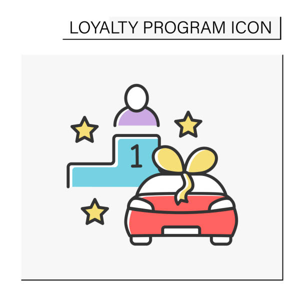 콘테스트 색상 아이콘 - car vector incentive customer stock illustrations