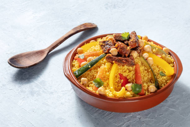 istock Couscous with meat and vegetables, festive Moroccan dinner 1389479775