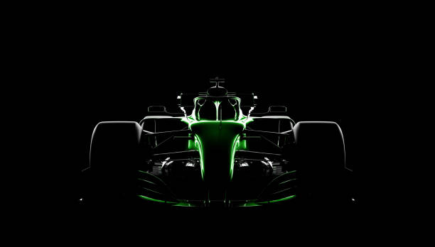 istock generic racecar (racing car) prototype, photorealistic render, silhouette on black 1389486604