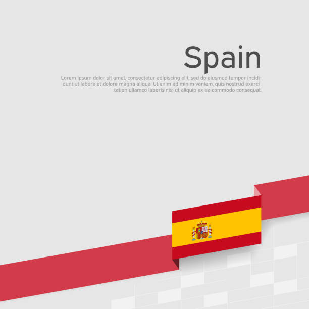 Spain flag background. Spain flag ribbons on a white background. National poster. Vector flat design. Spanish state patriotic banner, cover Spain flag background. Spain flag ribbons on a white background. National poster. Vector flat design. Spanish state patriotic banner, cover hispanic day stock illustrations
