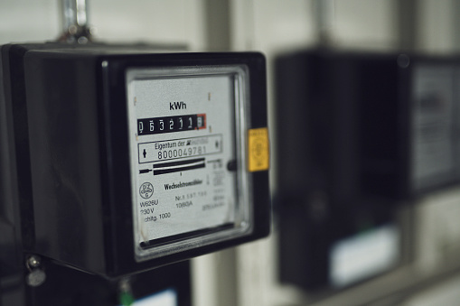 Electricity meter in a residential building