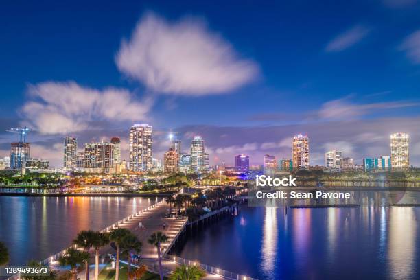 St Petersburg Florida Usa Downtown City Skyline From The Pier Stock Photo - Download Image Now