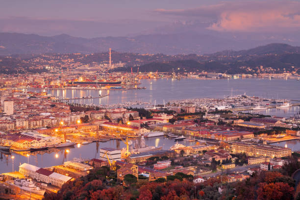 istock La Spezia, Italy Skyline at Dusk 1389493829