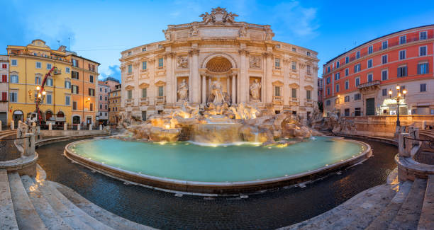 로마, 이탈리아의 트레비 분수 - trevi fountain rome fountain monument 뉴스 사진 이미지