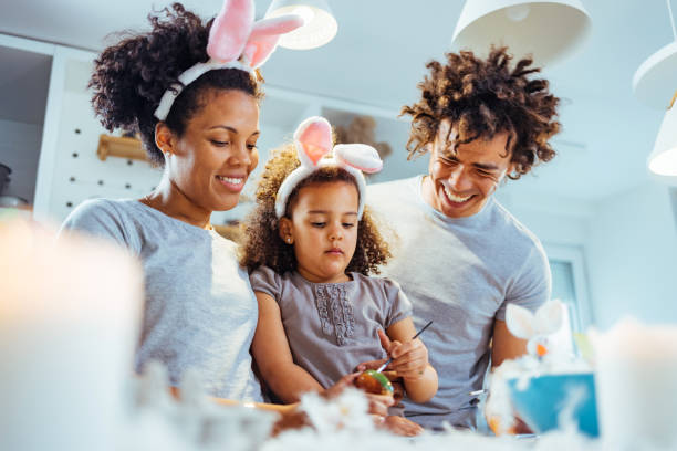 istock Shot of a young family spending time together during easter 1389493948