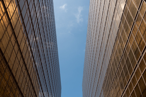 Low Angle View of skyscrapers in Hong Kong