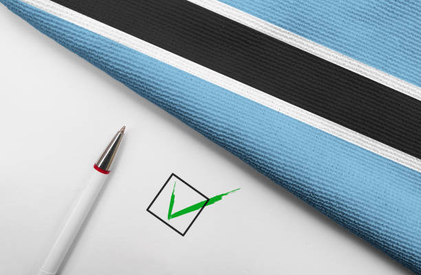 istock Flag of Botswana and check mark 1389495398