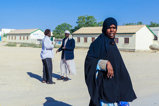 Berbera, Somaliland - November 10, 2019: Local people on the Berbera streets