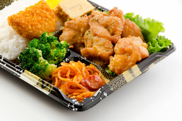 Japanese food, karaage bento, fried chicken lunch box