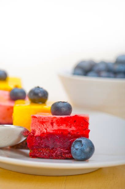istock strawberry and mango mousse dessert cake 1389499074