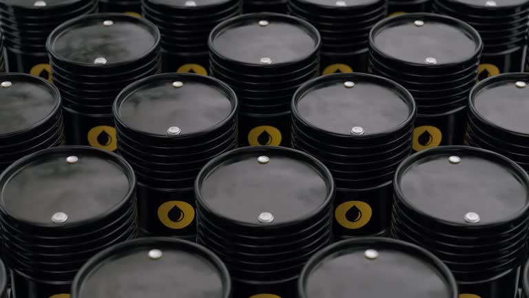 Looping animation of the black oil barrels