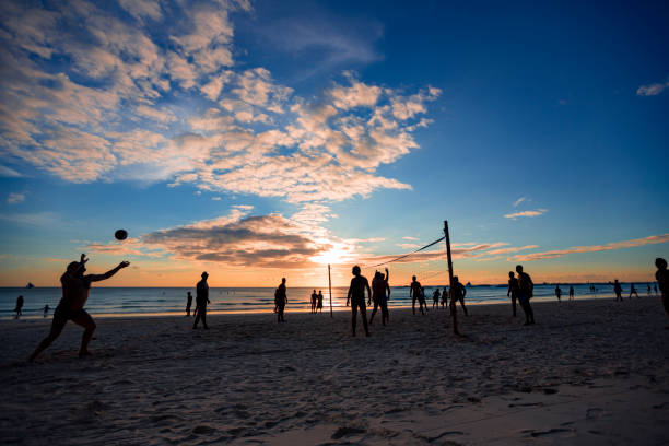 istock Beach Volleyball at sunset 1389504140
