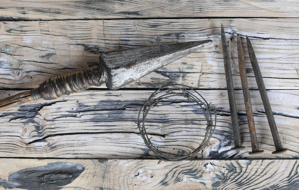 istock Crown of thorns,spear and nails 1389504275