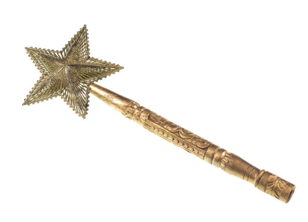 istock golden magic wand with star isolated on white background 1389506991