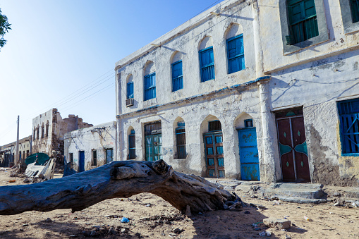 Berbera, Somaliland  Crushed Walls and Abandoned Buildings  on the Streets of Berbera City