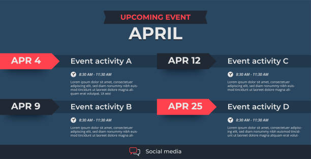 Upcoming monthly event schedule flyer poster template. Upcoming monthly event schedule flyer poster template. upcoming events stock illustrations