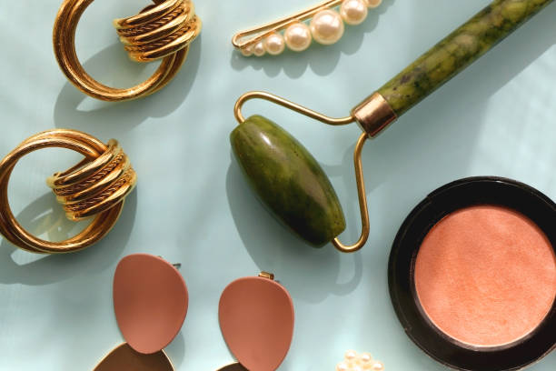 istock Beauty Products and Gold Accessories 1389508426