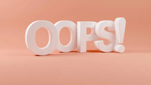The word oops in 3d.