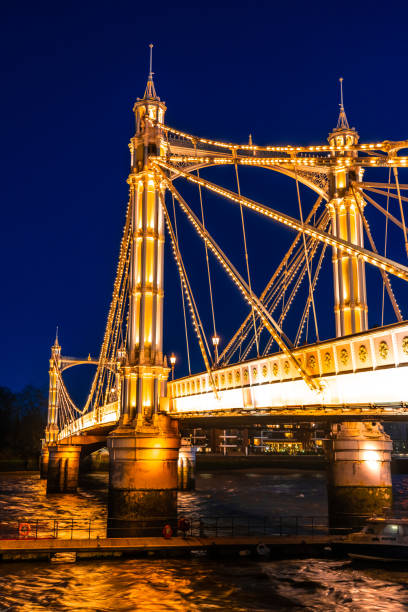 istock Victorian style Albert bridge over the Thames in London 1389513323