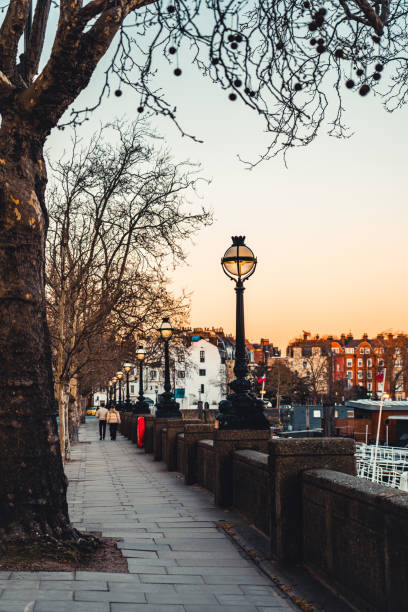 Embankment at Albert Bridge, London