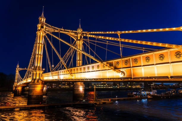 istock Victorian style Albert bridge over the Thames in London 1389514756