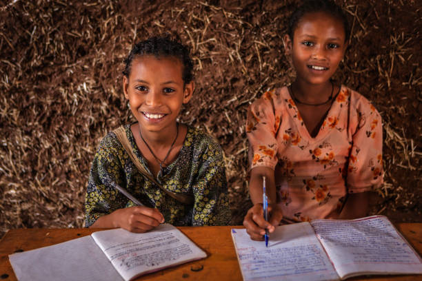 istock African little girl is learning Amharic language 1389514820