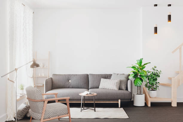 istock Wall in the living room mockup 1389514823