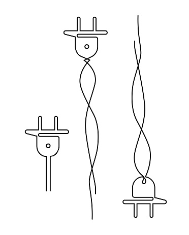 Plug Point Drawing Technique Electric Plug Illustration Vector Continuous Line Drawing ...
